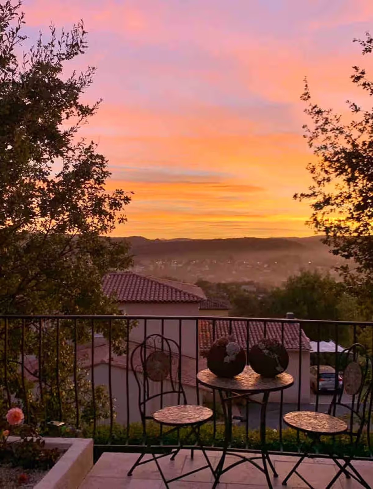 Sunset view from villa terrace, adults-only peaceful escape